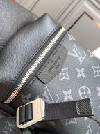 RUCKSACK 45 AUS SCHWARZEM KALBSLEDER UND GUN METAL MONOGRAMM ECLIPSE CANVAS