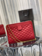VICTOIRE 25 RED LAMBSKIN GOLD HARDWARE