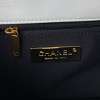 CC MEDIUM 26 FLAP BAG IN WHITE LAMBSKIN