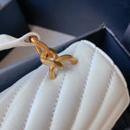 COLLEGE MEDIUM 24 IN WHITE LAMBSKIN GOLD HARDWARE