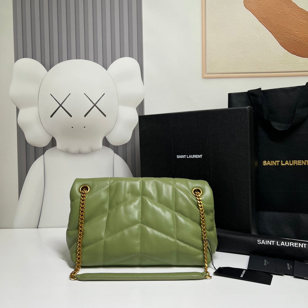 PUFFER TOY 29 IN FERN GREEN LAMBSLEIN GOLDENE BESCHLÄGE