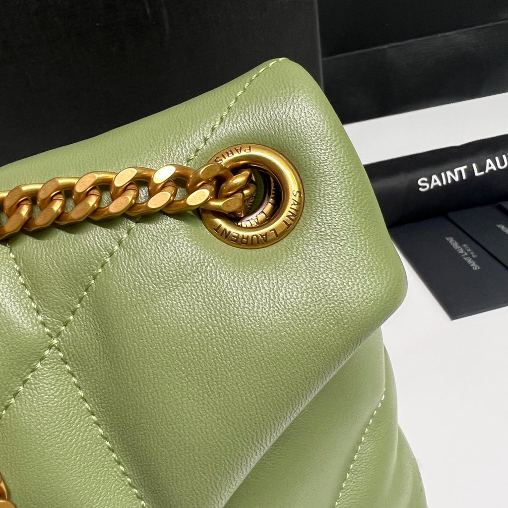 PUFFER TOY 29 IN FERN GREEN LAMBSLEIN GOLDENE BESCHLÄGE