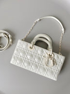 MEDIUM D-JOY BAG 26 IN WHITE CALFSKIN