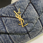 PUFFER BAG 29 IN BLUE GRADIENT DENIM GOLD HARDWARE