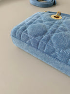 ミディアム D-JOY バッグ 26 ライトブルー マクロカナージュデニム