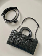 MEDIUM D-JOY BAG 26 IN BLACK CALFSKIN