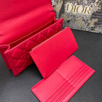 CARO SLIM POUCH 21 BAG IN CHERRY RED CALFSKIN