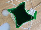 SMALL CASSETTE BUCKET 18 IN WHITE AND GREEN LINING CALFSKIN