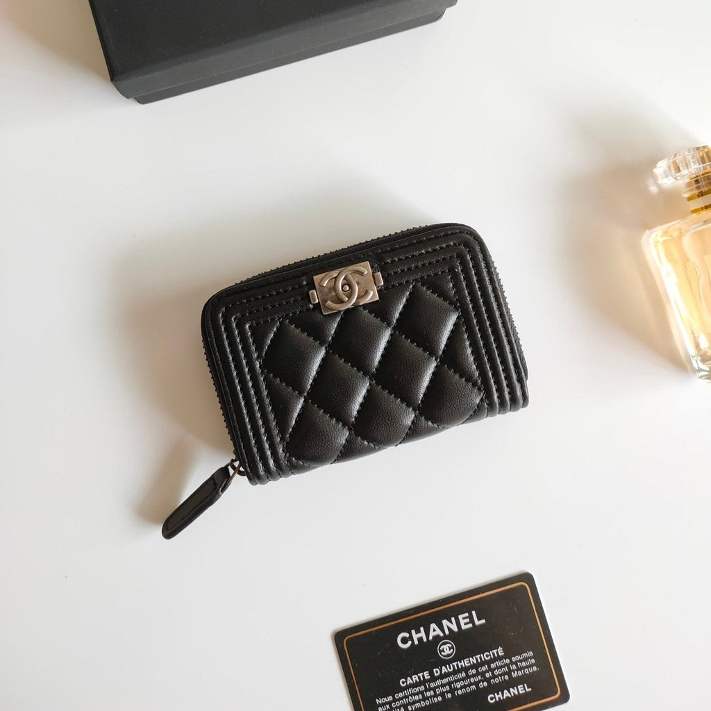 CC BOY ZIP MÜNZGELDBÖRSE 11,5 SCHWARZES KALBSLEDER ICON