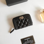 CC BOY ZIP MÜNZGELDBÖRSE 11,5 SCHWARZES KALBSLEDER ICON