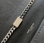 KATE TASSEL 24 BLACK CALFSKIN WITH SILVER LOGO