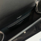 KATE TASSEL 24 BLACK CALFSKIN WITH SILVER LOGO