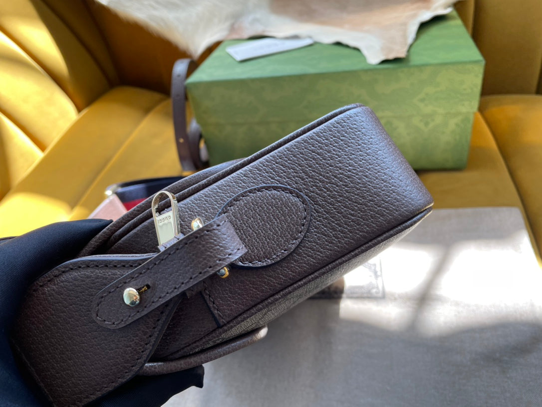 GG OPHIDIA SMALL 23 TASCHE IN BEIGE UND EBONY SUPREME CANVAS