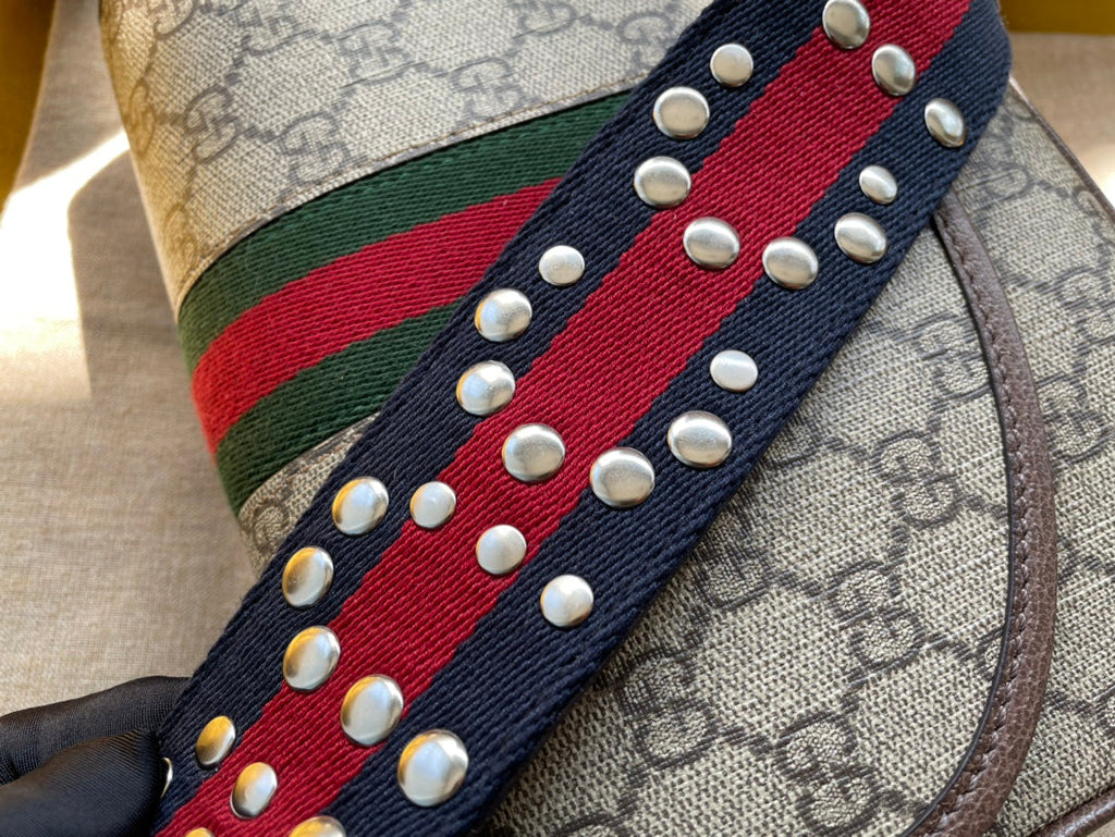 GG OPHIDIA SMALL 23 TASCHE IN BEIGE UND EBONY SUPREME CANVAS