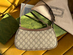OPHIDIA GG SMALL 25 HANDTASCHE BEIGE UND EBONY SUPREME CANVAS