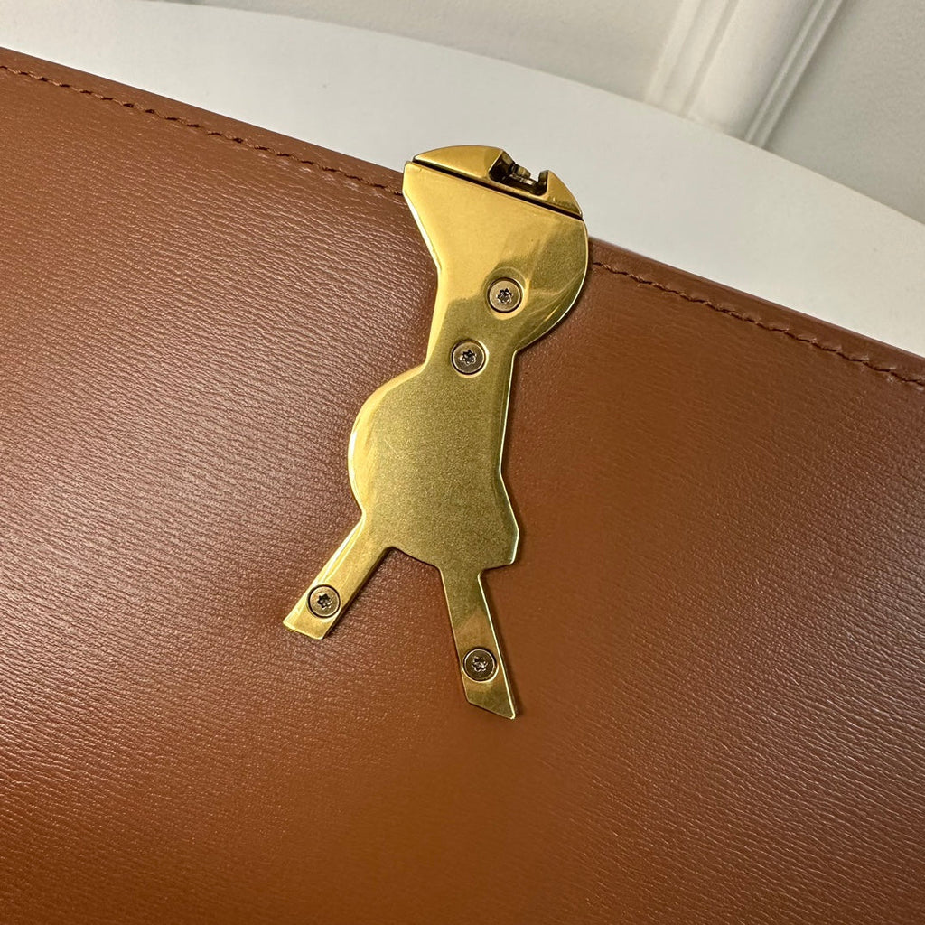 SOLFERINO 23 SATCHEL IN BOX CINNAMON BROWN CALFSKIN