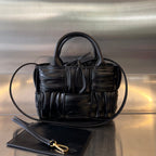 CANDY ARCO TOTE 20 IN BLACK SOFT LAMBSKIN