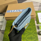 BLONDIE SHOULDER BAG 21 IN SKY BLUE CALFSKIN GOLD HARDWARE