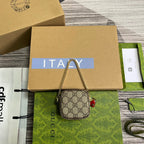 GG SUPERMINI 3 BOX BAG IN BEIGE CANVAS