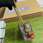 GG SUPERMINI 3 BOX BAG IN BEIGE CANVAS