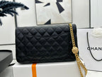 CC SMALL 23 FLAP BAG IN BLACK CALFSKIN GOLD HARDWARE