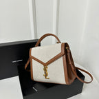 CASSANDRA 20 WEISSES BAUMWOLL-LEINEN UND BRAUNES KALBSLEDER