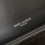 KATE TASSEL 20 BLACK CALFSKIN WITH SILVER LOGO