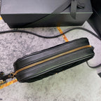 LOU CAMERA BAG 23 IN BLACK SUEDE AND CALFSKIN TRIM