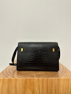 MANHATTAN 29 TOP-HANDLE IN CROCODILE BLACK CALFSKIN