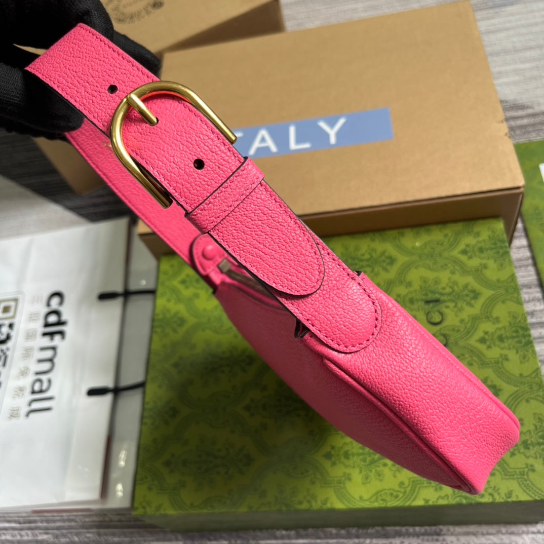 APHRODITE MINI 21 SHOULDER BAG IN BRIGHT PINK CALFSKIN