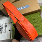 APHRODITE MINI 21 SHOULDER BAG IN ORANGE RED CALFSKIN