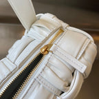 SMALL BRICK CASSETTE 23 IN WHITE SOFT LAMBSKIN