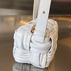 SMALL BRICK CASSETTE 23 IN WHITE SOFT LAMBSKIN