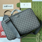 OPHIDIA SHOULDER BAG 36 IN DARK GREY GG CALFSKIN