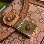GG OPHIDIA MINI 17 HANDBAG IN LIGHT PINK CANVAS