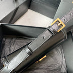 SOLFERINO MEDIUM SATCHEL 23 IN BLACK MIX WHITE CALFSKIN GOLD LOGO