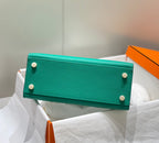 KELLY 25CM IN VERT VERTIGO EPSOM KALBSLEDER GOLDENE BESCHLÄGE