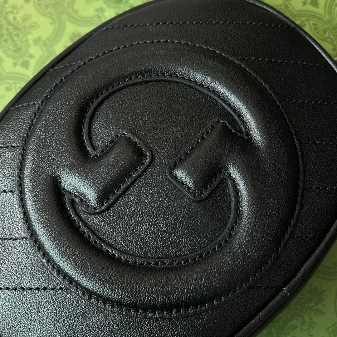 スモール ブロンディ オーバル ショルダーバッグ 20 ブラック カーフスキン