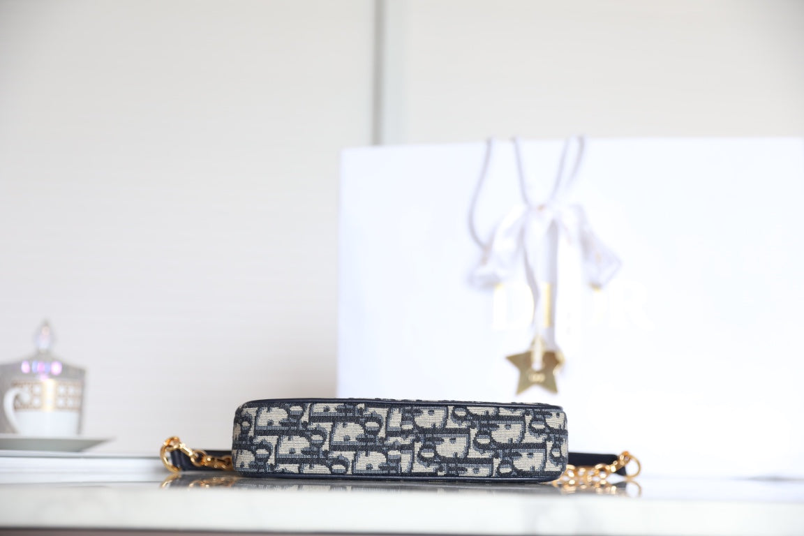 MINI 21 KETTENHANDTASCHEN SCHWARZ OBLIQUE JACQUARD