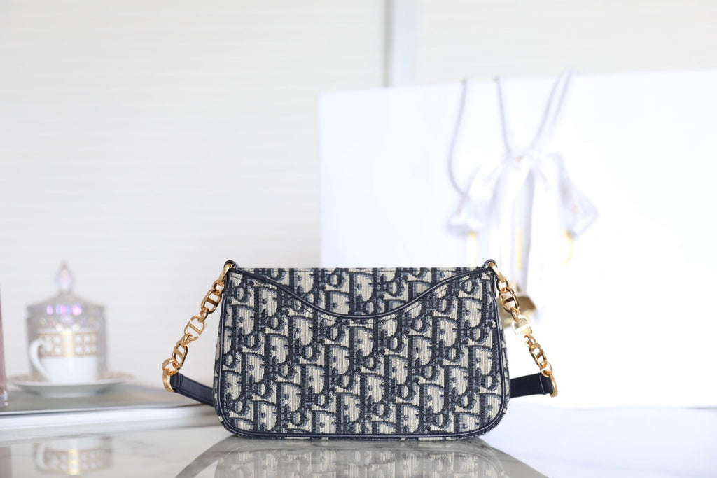MINI 21 KETTENHANDTASCHEN SCHWARZ OBLIQUE JACQUARD