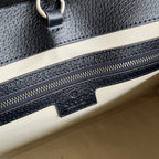 OPHIDIA LARGE TOTE BAG 43 IN DARK BLUE AND BLACK GG CALFSKIN