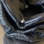 Mini-Etui 22 cm, schwarzes Kalbsleder 