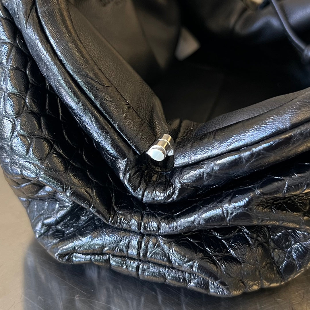 Mini-Etui 22 cm, schwarzes Kalbsleder 