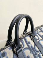 WEEKENDER 40 IN BEIGE AND BLACK MAXI OBLIQUE JACQUARD