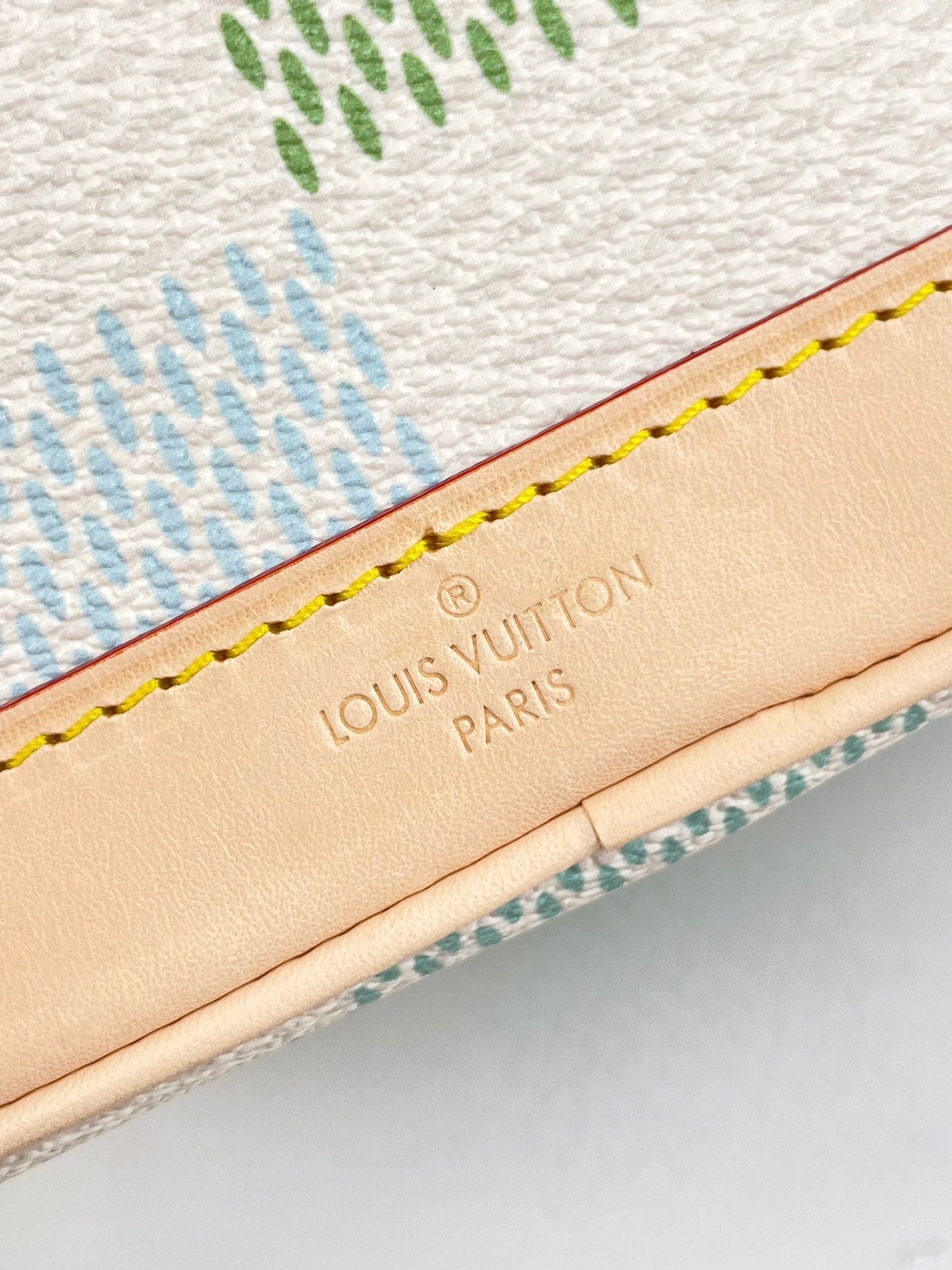 NANO NOÉ 16 IN PISTAZIE DAMIER RIESEN-LEINWAND GOLDENE HARDWARE