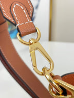 LOCK AND WALK 20 IN COGNAC GRAINED CALFSKIN GOLD HARDWARE