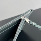 LARGE CASSETTE POUCH 35 IN GUNSMOKE CALFSKIN