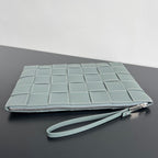 LARGE CASSETTE POUCH 35 IN GUNSMOKE CALFSKIN