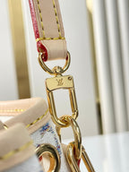 NANO NOÉ 16 IN WEISSEM MONOGRAMM-JACQUARD-STOFF UND BEIGEM KALBSLEDERBESETZ