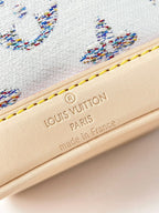 NANO NOÉ 16 IN WEISSEM MONOGRAMM-JACQUARD-STOFF UND BEIGEM KALBSLEDERBESETZ